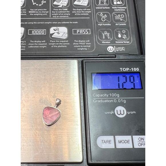 NEW Pink tourmaline sterling silver pendant 1.29 grams - Picture 6 of 11